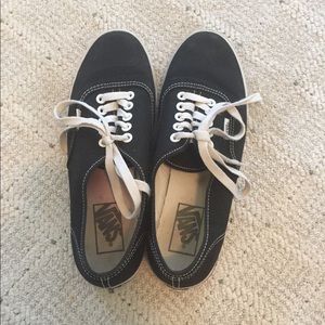 Vans Black and White Lace Up Sneakers